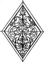 Modern Lozenge Panel is a rhombus shape design, vintage engraving. vector