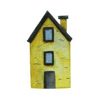 Watercolor hand drawn little house vector