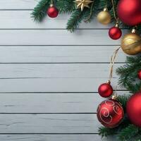 AI generated Christmas or New Year Banner Background photo