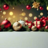 AI generated Christmas or New Year Banner Background photo