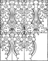 Gold Pattern is a 15th century design, vintage engraving. vector