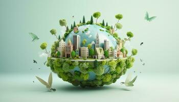 AI generated environmental friendly world Earth day concept photo