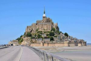 a medieval castle on the island of normandy photo