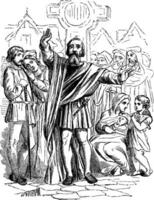 Medieval Preacher vintage illustration. vector