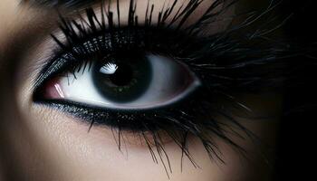 AI generated eye lashes black mascara photo