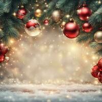 AI generated Christmas or New Year Banner Background photo