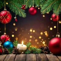 AI generated Christmas Holidays or New Year Banner Background photo
