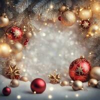 AI generated Christmas Holidays Banner Background photo