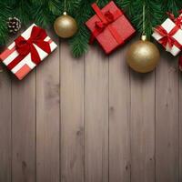 AI generated Christmas Holidays or New Year Banner Background photo