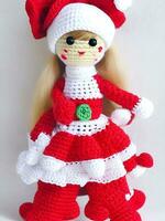 AI generated Crochet christmas doll generated ai photo