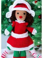 AI generated Crochet christmas doll generated ai photo
