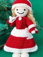 AI generated Crochet christmas doll generated ai photo