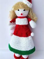 AI generated Crochet christmas doll generated ai photo