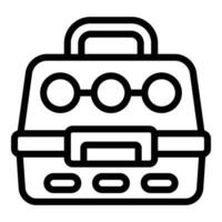 Cat carrier icon outline vector. Animal carrying box vector