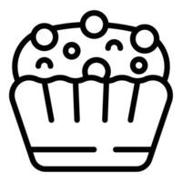 postre magdalena icono contorno vector. panadería mollete Pastelería vector