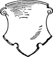 German Shield are dates back to 16th century, vintage engraving. vector