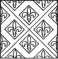 Medieval Tile Pattern is a oldest process of fitting together, vintage engraving. vector