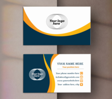 Simple and clean orange and white business card template psd