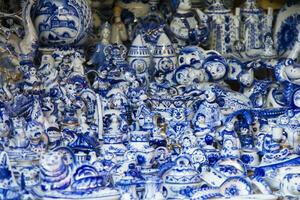 Russian Gzhel. Gzhel - Russian folk craft of ceramics and production porcelain and a kind of Russian folk painting. photo