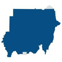 Sudan map. Map of Sudan in blue color vector