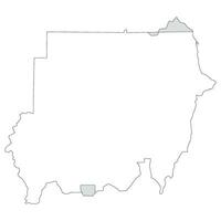 Sudan map. Map of Sudan in white color vector