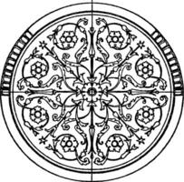 Modern Circular Panel is a French design, vintage engraving. vector