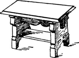 Middle Age Bench, vintage illustration vector