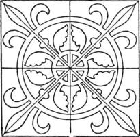 Medieval Square Panel is decorated with a repeated design, vintage engraving. vector