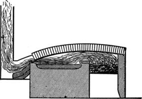 Sectional View of a Reverberatory Furnace, vintage illustration. vector