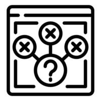 Decision making scheme icon outline vector. Discover right solution vector