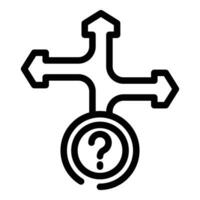 Decision making road icon outline vector. Searching right way vector