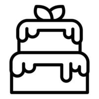 Romantic wedding treat icon outline vector. Bridal sweet cake vector