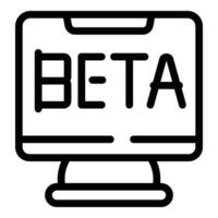 software beta versión icono contorno vector. lanzamiento nuevo aplicación vector