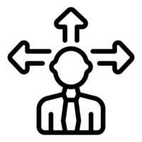 Decision making options icon outline vector. Human mind dilemma vector