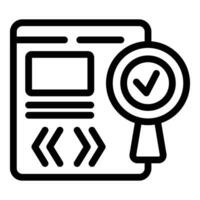 Quality assurance engineer icon outline vector. Software testing analysis vector