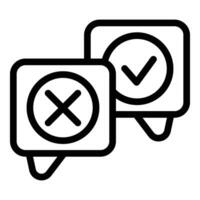 Problem resolutions icon outline vector. Decision making options vector