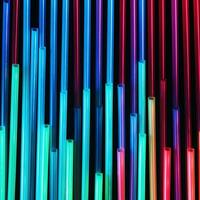 AI generated Neon colored cocktail straw. Background photo