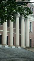 The beautiful university campus view with old buildings in Boston of USA photo