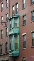 The beautiful university campus view with old buildings in Boston of USA photo