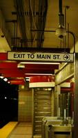 The city subway platform view in the city of the USA photo