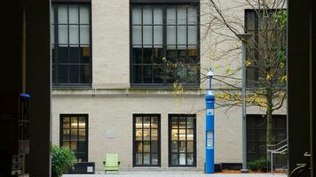 The beautiful university campus view with old buildings in Boston of USA photo