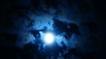 The moon night view with the full moon and clouds in the sky photo