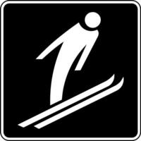 letrero esquí saltar Clásico ilustración. vector