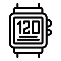 Jog recorder tool icon outline vector. Smart pedometer band vector