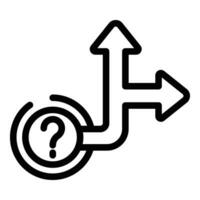 Problem decision making icon outline vector. Problem solving way vector