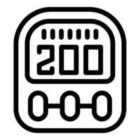 Portable pedometer icon outline vector. Footstep monitoring device vector