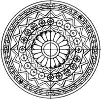 Assyrian Shield Circular Panel is found in Khorsabad, vector