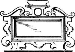 German 17th Century Architectural Frame was an oblong shape, vintage engraving. vector