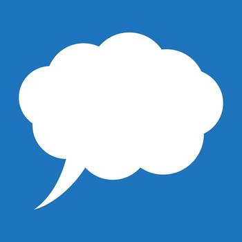 Speech or think bubble, empty communication cloud. Vector design element.