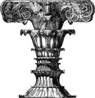 Finial of the Choragic Monument of Lysicrates, first place trophy,  vintage engraving. vector